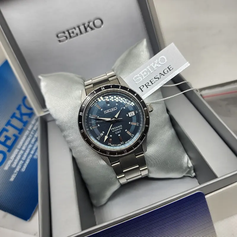 Seiko Presage Style 60's GMT Automatic Petrol Blue Men’s Watch- SSK009J1